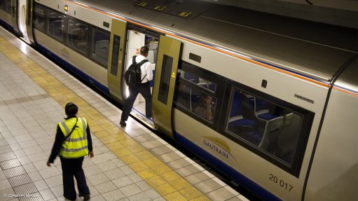 Gautrain service at Park Station, in Johannesburg