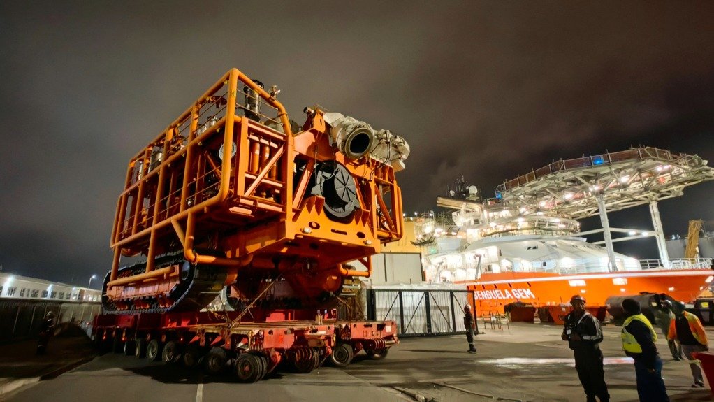 The Next Generation Crawler (NGC) arrives at the dry dock, prepared for installation on the MV Benguela Gem ahead of its deployment offshore