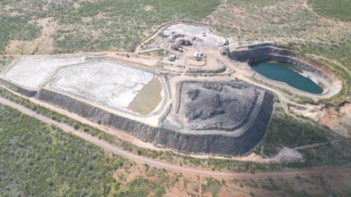Overhead of Lorena plant, tailings and waste rock stockpiles and openpit