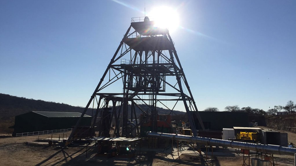 An image of the shaft at the Blanket mine 