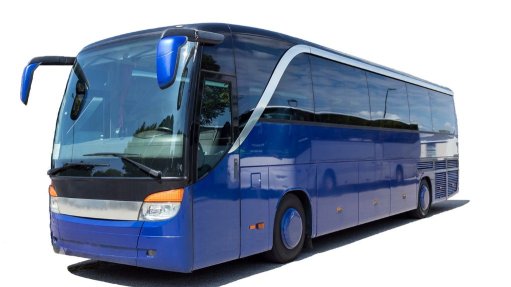 A blue bus