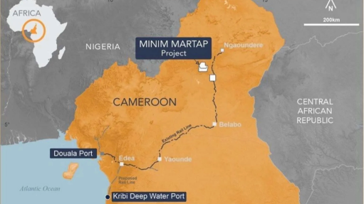 Location map of the Minim Martap bauxite project