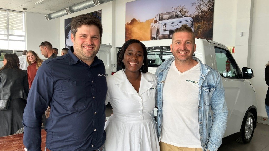 Everlectric cofounder Wesley van der Walt, CEO Ndia Magadagela and CCO Paul Plummer