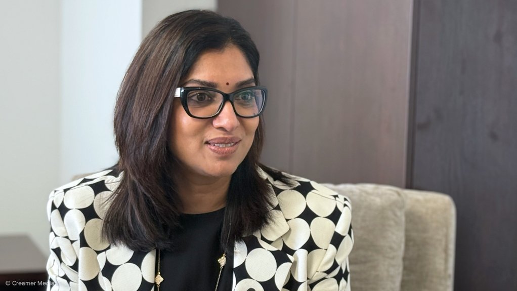 Vedanta Resources CEO Deshnee Naidoo being interviewed by Mining Weekly’s Martin Creamer.