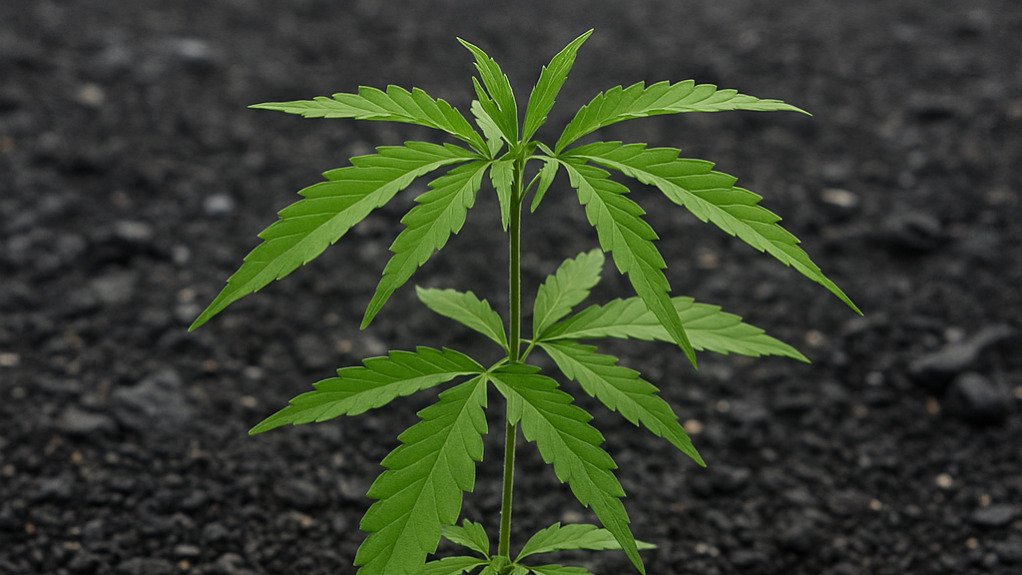 Kenaf growing on coal dump