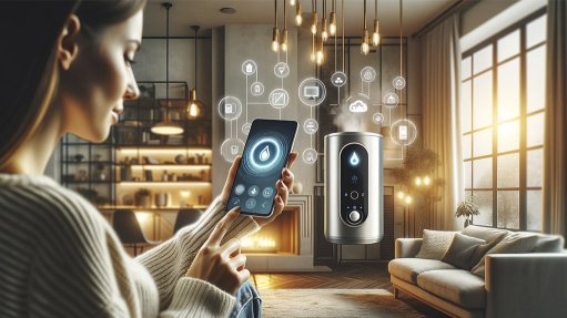 AI image of a person using a cell phone to manage energy usage