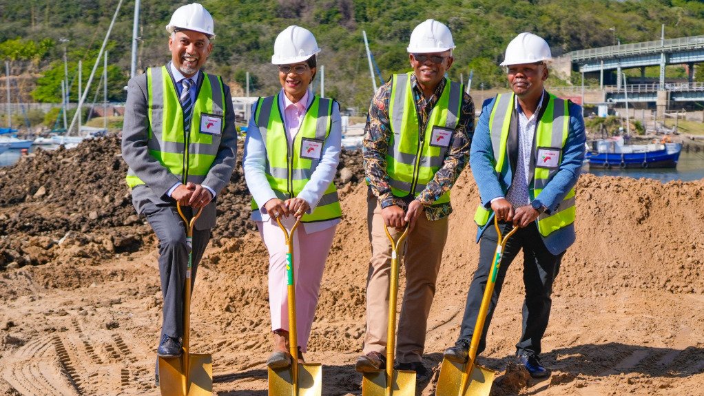 From left:  TNPA acting GM Magenthran Ruthanevelu, TNPA acting CE Phyllis Difeto, Eastern Cape transport and community safety MEC Xolile Nqatha and East London port manager Sphiwe Mthembu.