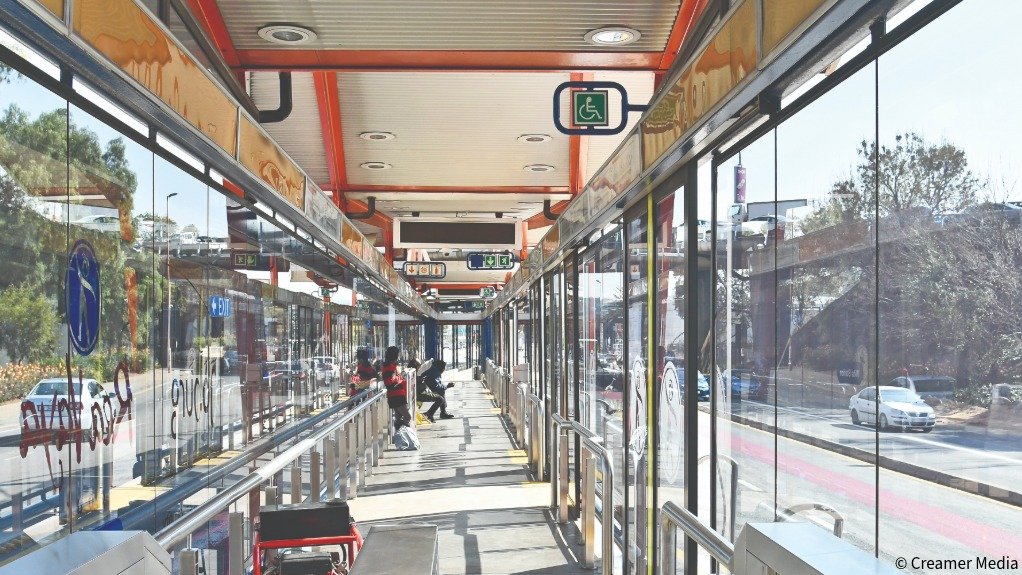 An image showing a Rea Vaya bus stop terminal 