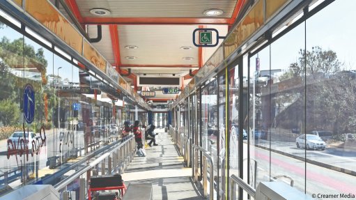 An image showing a Rea Vaya bus stop terminal 