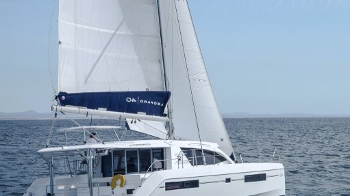An Ullman sail on a locally produced Leopard 40 catamaran 