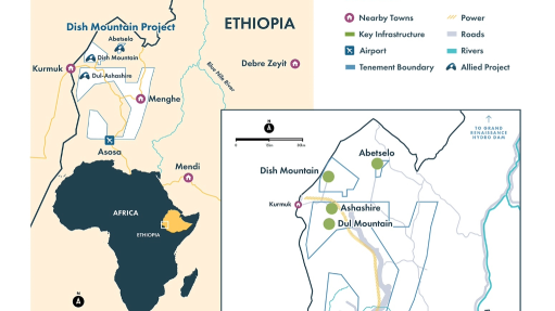 Location map of the Kurmuk project