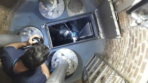 Aerial image of a submersible pump installed in deep borehole