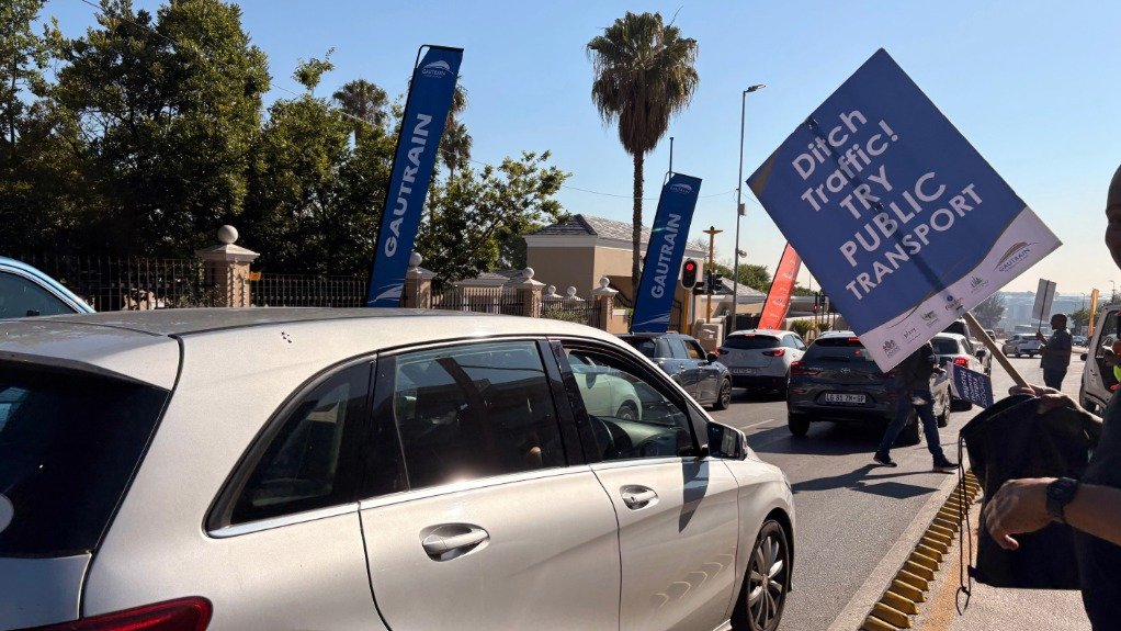 An image of a Gautrain activation in Sandton 
