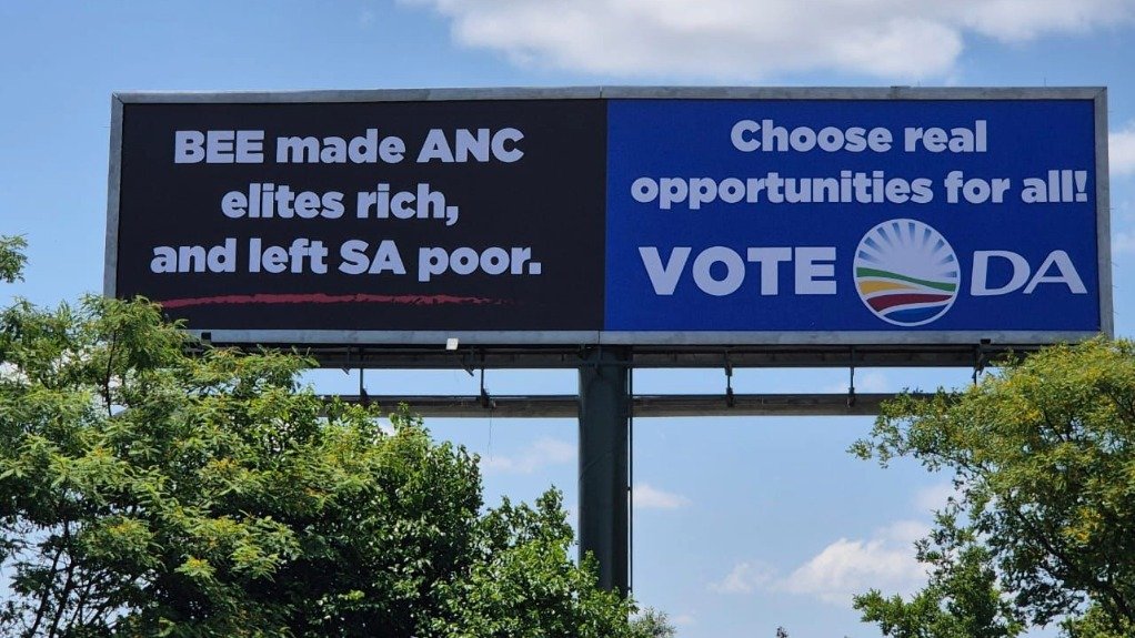 DA takes aim at ANC with BEE billboard