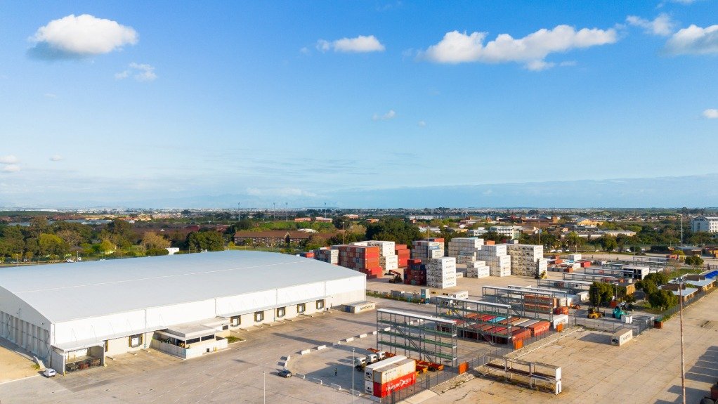 Aerial view of the cold store logistics park