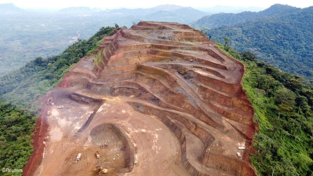 An iron-ore mine in Liberia