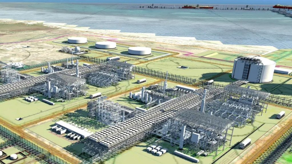 A rendering of the Mozambique LNG plant