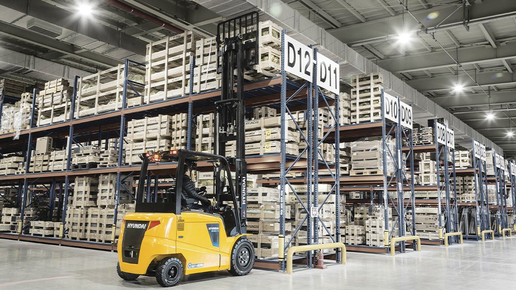 Hyundai forklift in a warehouse