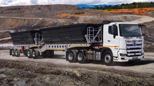 The Hino 700 truck on the open road