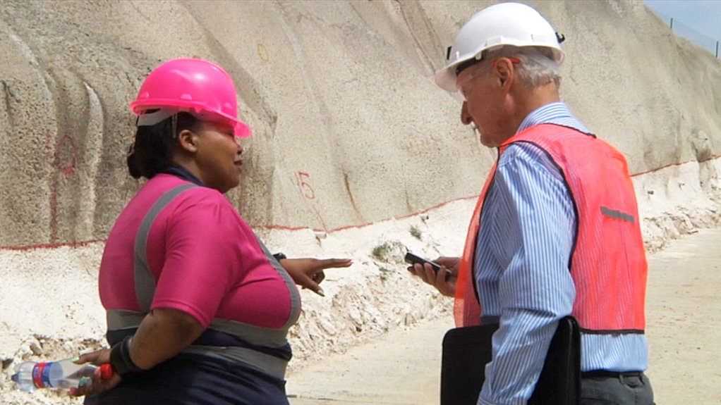 West Wits Executive Director, Corporate Affairs Head Tozama Kulati Siwisa (left) with Mining Weeklys Martin Creamer.