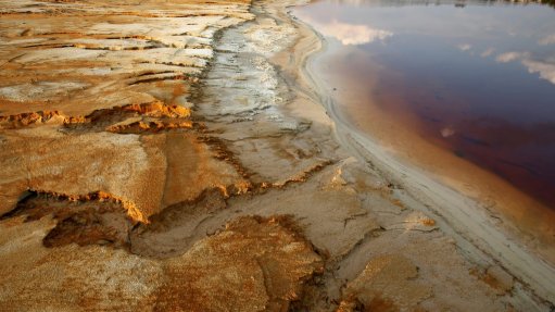 a leeching tailings dam showing errossion