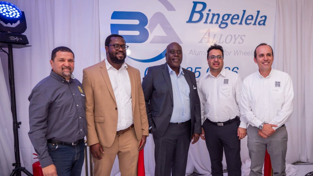 Hillside Aluminium manager external affairs Craig Ullbricht; Hillside Aluminium marketing manager Njabulo Dlamini; Hillside Aluminium VPO Calvin Mkhabela; Hillside Aluminium finance manager Talhal Patel; and Hillside Aluminium technical director Adriano de Jesus