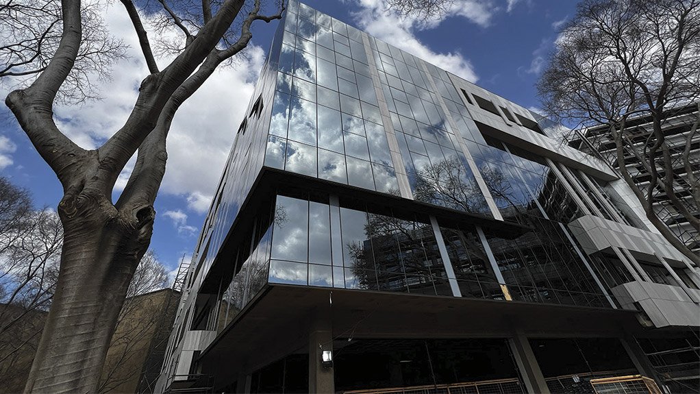 A standout feature of the refurbished Compensation Fund House will be its striking new façade which incorporates a modern curtain walling system for a sleek contemporary look