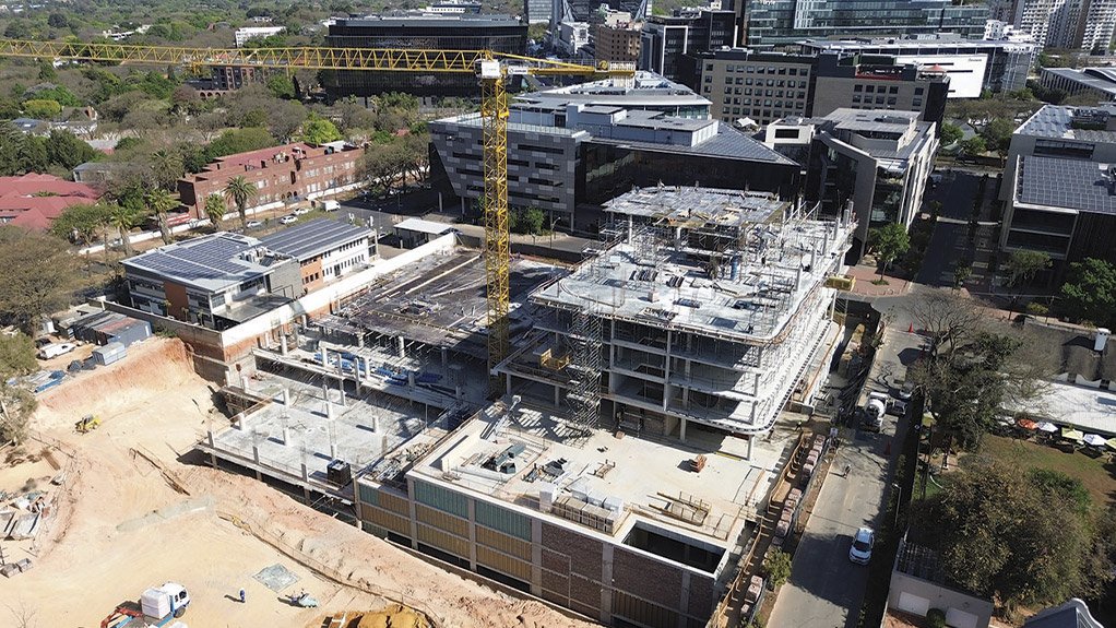 The structure at 10 Parks Boulevard nearing completion, marking a major milestone in the development of this latest addition to the Oxford Parks Precinct