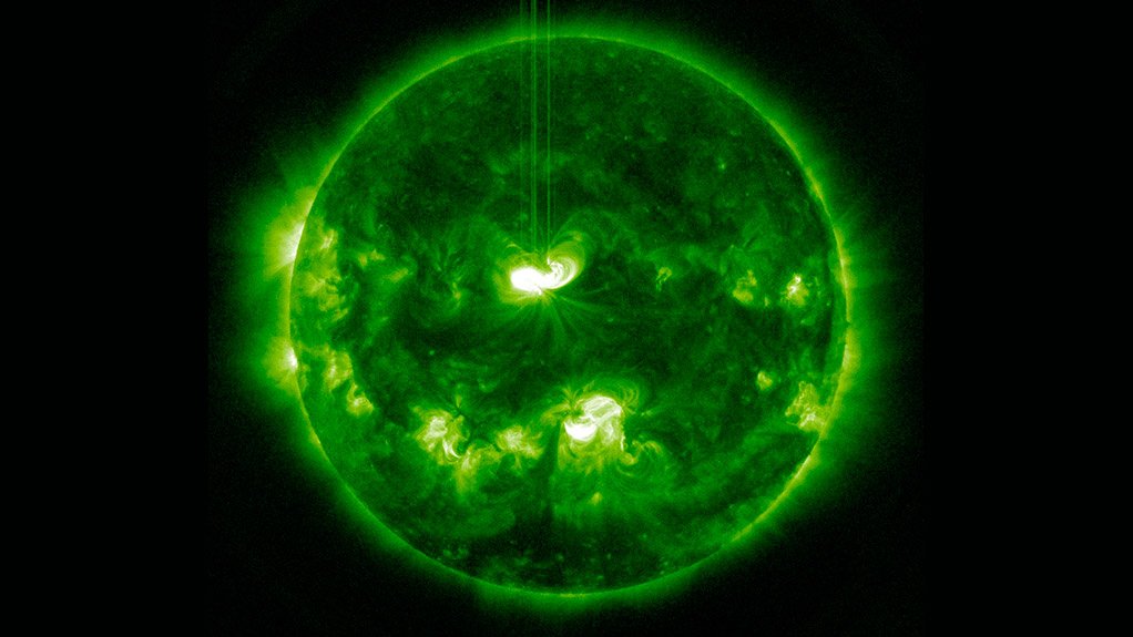 Image showing solar flares