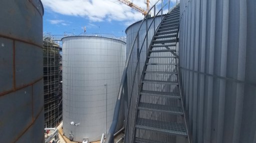 An image of bitumen storage tanks