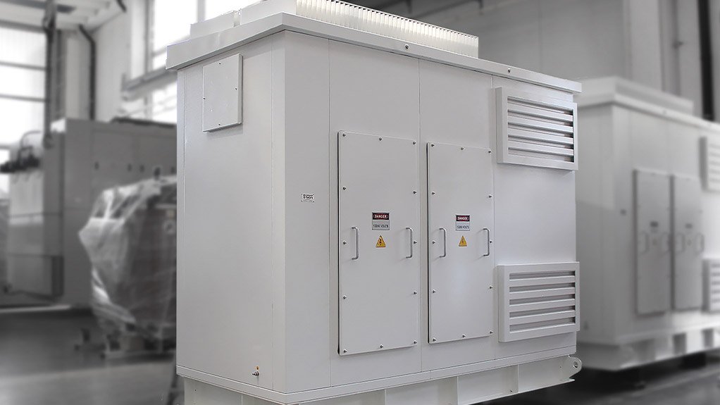 Image of an outdoor-rated enclosure for a medium voltage cast resin transformer