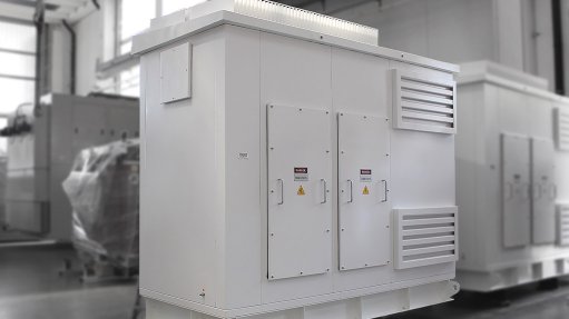 Image of an outdoor-rated enclosure for a medium voltage cast resin transformer