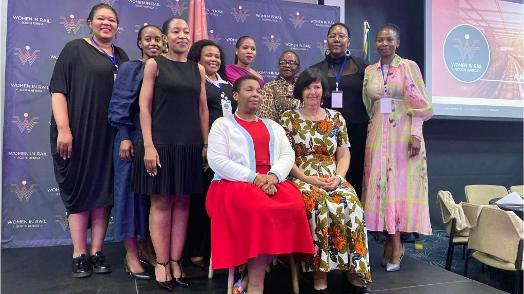 Transport Minister Barbara Creecy (front right) and delegates at the Women in Rail South Africa launch event