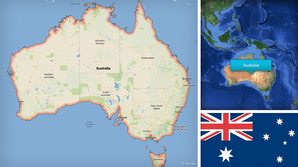 Map/flag of Australia