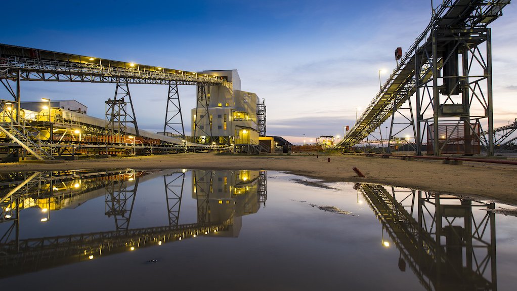 Image of Lucara Diamond Corp's Karowe mine at night