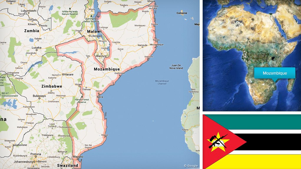 Mozambique map/flag 