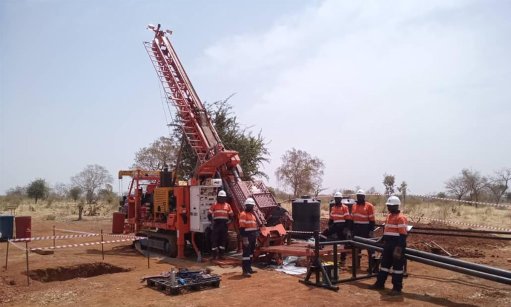 A drilling rig at the Bibemi project