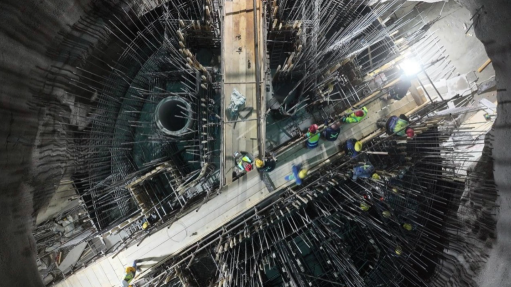 An image of the bottom of the Polihali gate shaft