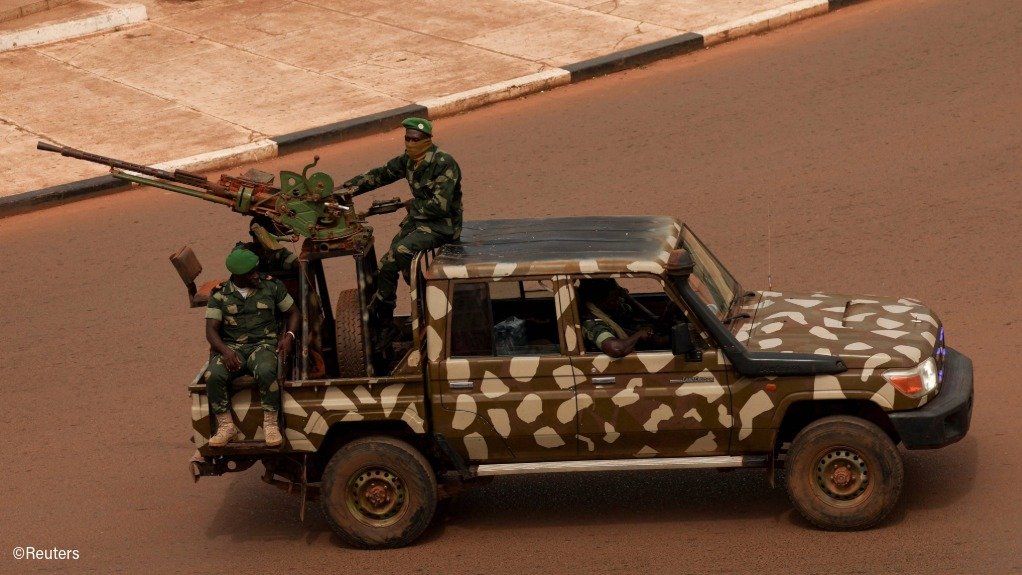 Soldiers patrolling in Guinea-Bissau