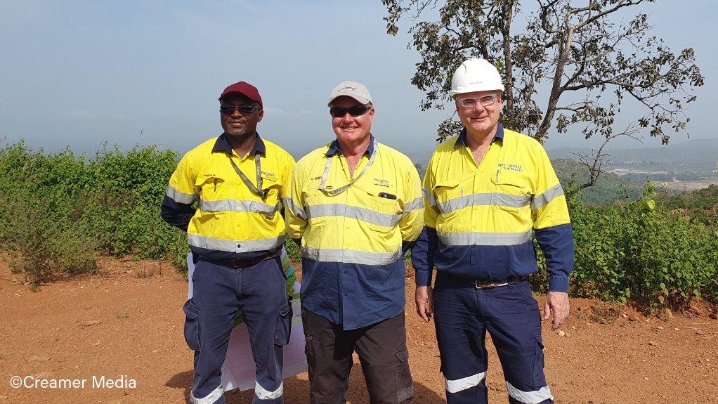 From left: Séguéla mine exploration manager, Franck Gboko; West Africa exploration manager Pat Manouge; and Séguéla mine GM Peter McLean.