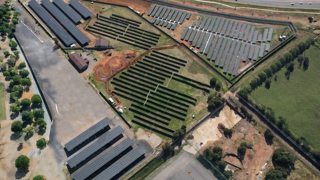 NPC Chlorchem's production site and solar panels in Kempton Park 