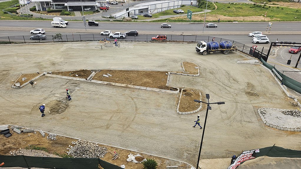 Phase 2 of the parking upgrade at Concor’s The View project at Fourways Mall completed up to the layerworks stage