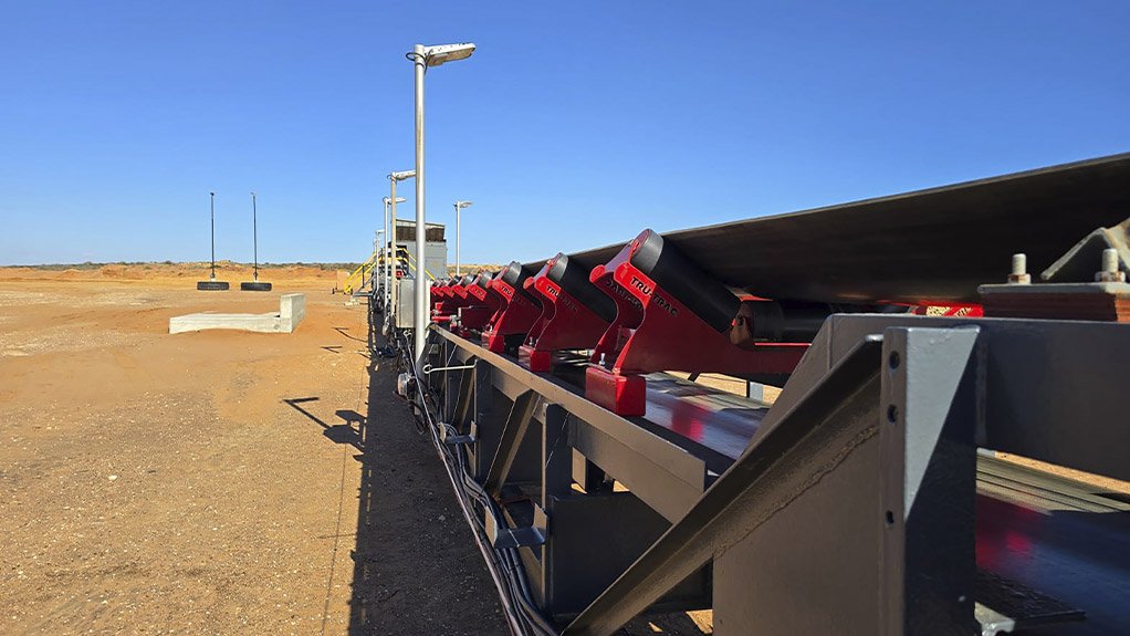 The Tru-Trac AccuTrac™ AI Belt Scale is installed on the conveyor line, delivering real-time mass flow accuracy to support precise plant control