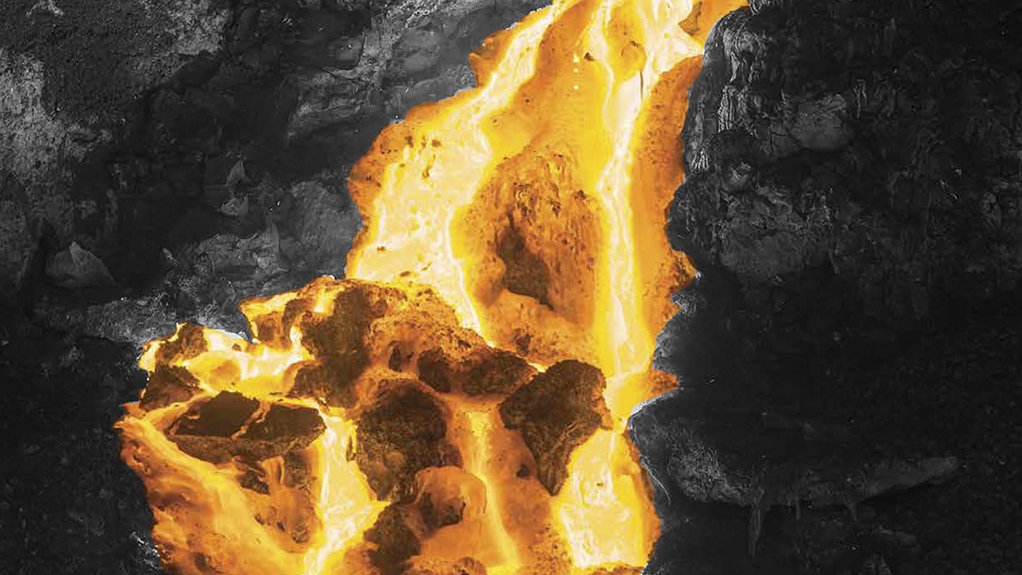 An image of ferrochrome smelting