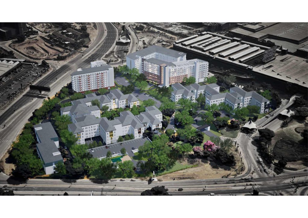 Architect rendering - Aerial view of Menlyn Park residential development