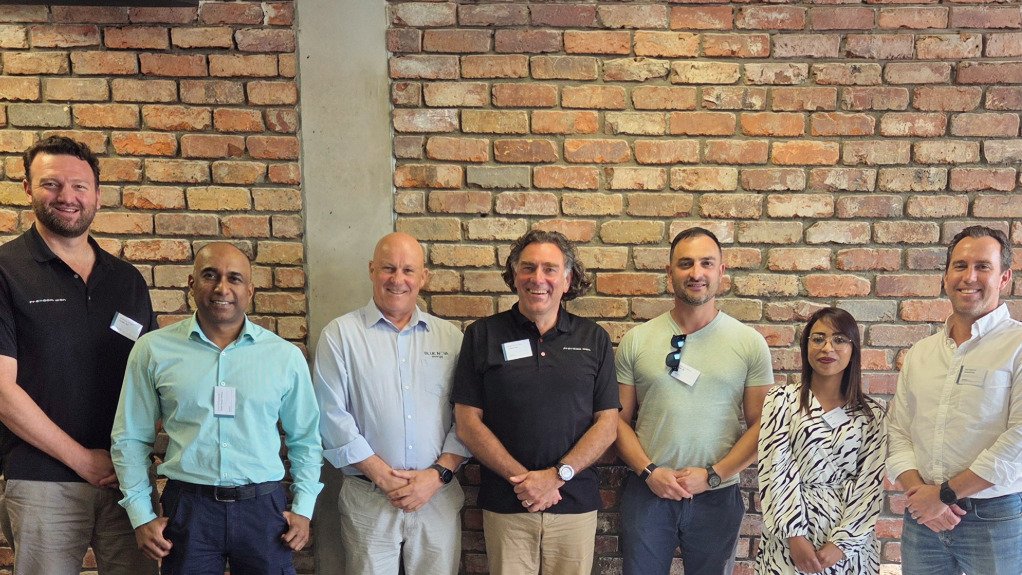 At the formation of SABMA (from left to right): Antony English, founder and CTO of Freedom Won,
Kribang Govender, Creslow Energy Solutions MD,
James Verster, Blue Nova CEO, 
Louis Serfontein, head of business development at Freedom Won, Koloyan Dimov, SolarMD founder and MD,
Rizqah MacGirlley, SolarMD product and project manager, and Paul Osborne, BalanCell CFO