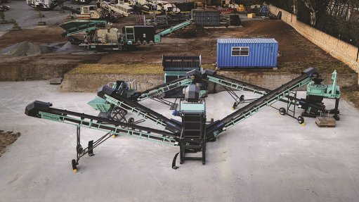 Aerial view of Pilot Crushtec modular sand-making plant