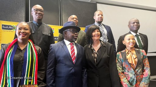 Small Business Development Minister Stella Ndabeni-Abrahams, Trade, Industry and Competition Minister Parks Tau, Finance Minister Enoch Godongwana
Electricity Minister Kgosientsho Ramokgopa, Transport Minister Barbara Creecy, Brand South Africa CEO Neville Matjie, and International Relations and Cooperation Minister Ronald Lamola