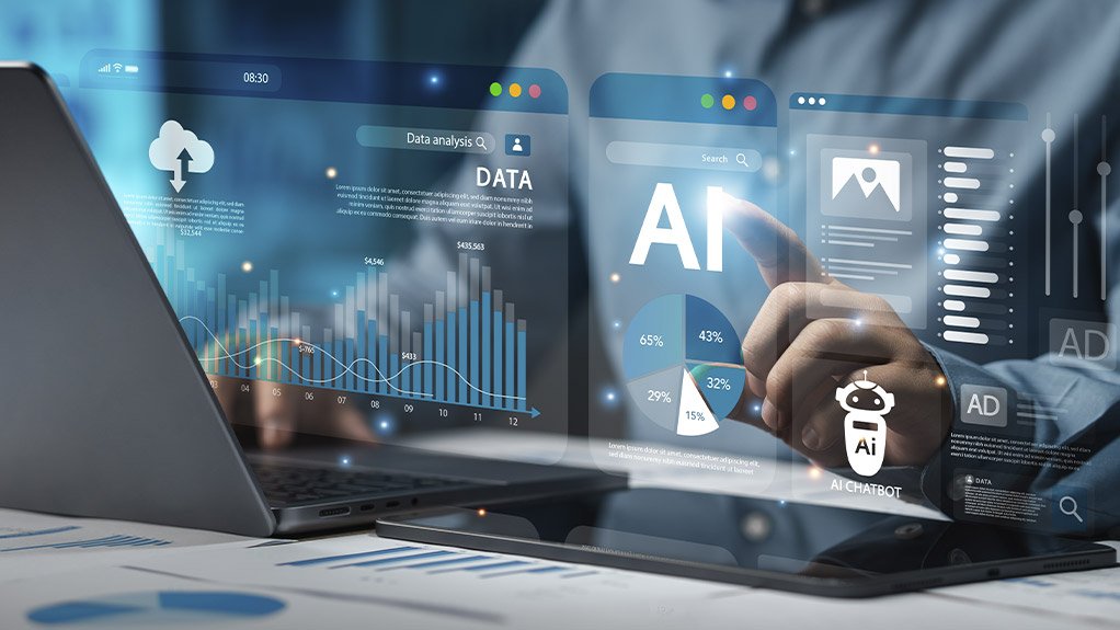 Graphic of a computer programme and a laptop