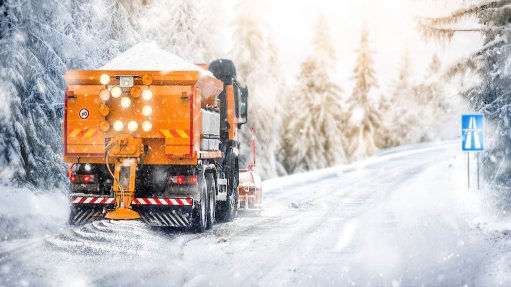 Image of snow plough on road